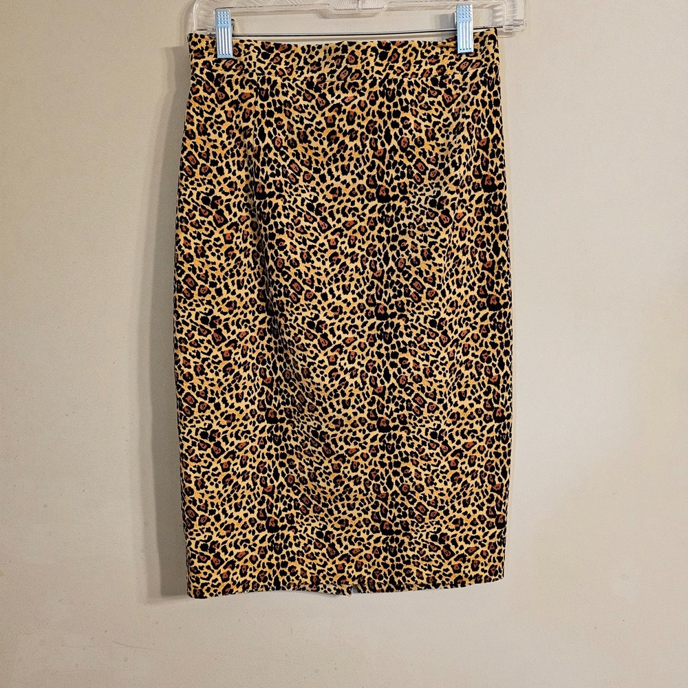 Women's Criscione 3 Piece Skirt Suit Leopard Black Lined Size S Made in USA - Picture 13 of 16